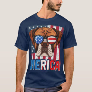 Merica Boer Dog 4th of July Gifts American Flag T-Shirt
