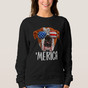 Merica British English Bulldog Dog 4th Of July Ame Sweatshirt