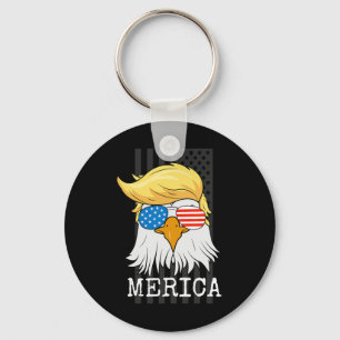 Merica Byld Eagle 4th Of July Trump American Flag Key Ring