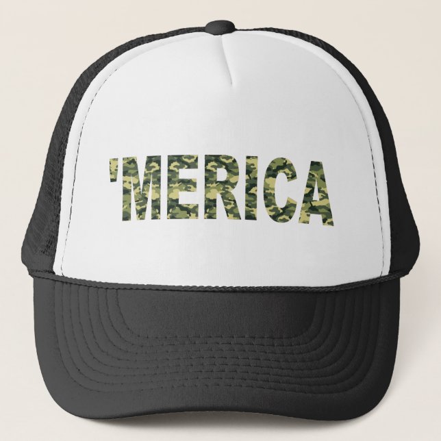'MERICA Camo Trucker Hat (Front)