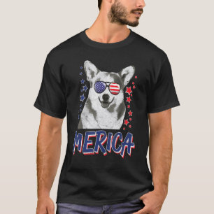 Merica Cardigan Welsh Corgi Dog 4th Of July Usa T-Shirt