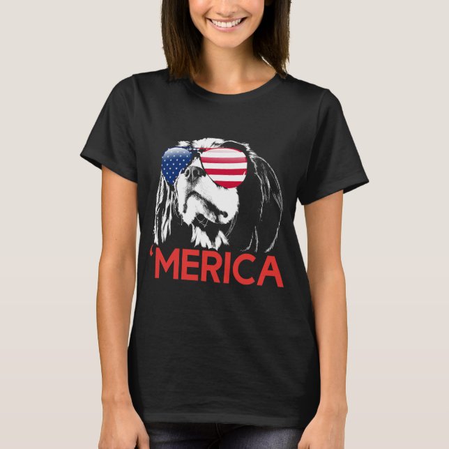 Merica Cavalier King Charles Spaniel T-Shirt (Front)