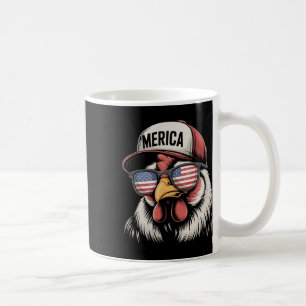 Merica Chicken American Flag Usa Farmer Funny 4th Coffee Mug