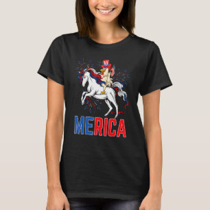 Merica Chicken Unicorn American Flag Happy 4th Of T-Shirt