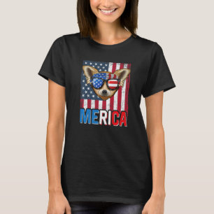 Merica Chihuahua Dog 4th Of July American Flag 1 T-Shirt