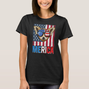 Merica Chihuahua Dog 4th Of July  American Flag  1 T-Shirt