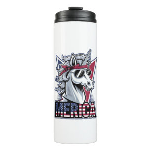 Merica Cool Unicorn Patriotic Vibes Tank Top Thermal Tumbler