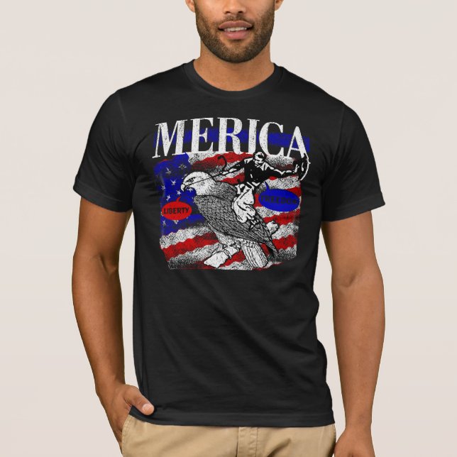 Merica Cowboy and Eagle T-Shirt (Front)