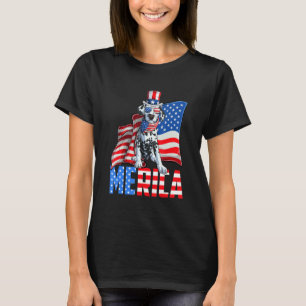 Merica Dalmatian 4th Of July American Usa Flag Dal T-Shirt
