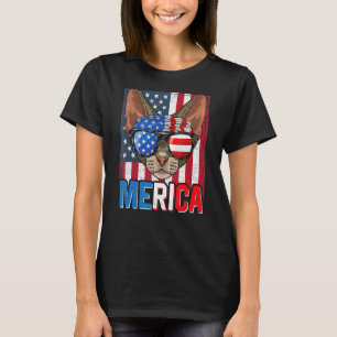 Merica Devon Rex Cat 4th Of July American Flag 1 T-Shirt