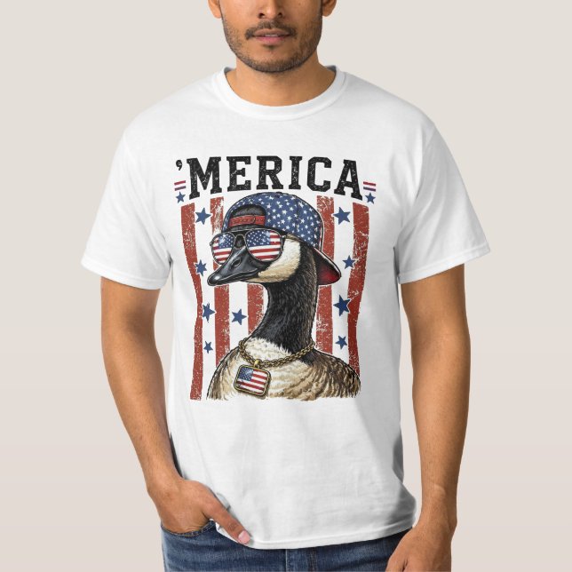 'MERICA Distressed Flag 4th of July  T-Shirt (Front)