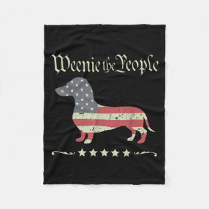 Merica dog dachshund vintage weenie the people fleece blanket