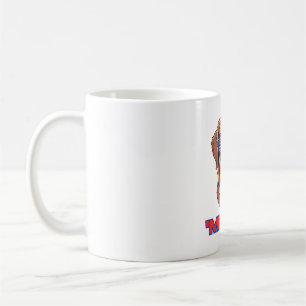 Merica Dog with USA Flag Sunglasses Patriotic Art Coffee Mug