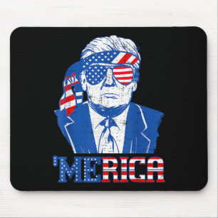 Merica Donald Trump - Funny Trump 4th Of July Amer Mouse Pad