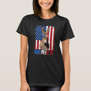 Merica Donkey & Usa Flag Patriotic Farmer 4th Of J T-Shirt