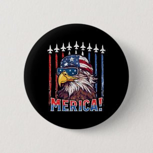 Merica Eagle 4th Of July Patriotic Freedom Eagle M 6 Cm Round Badge