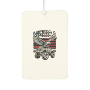 Merica Eagle Monster Truck Vintage Patriotic Car Air Freshener