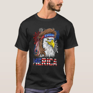 Merica Eagle Mulle American Flag Usa Men 4th Of Ju T-Shirt
