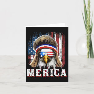 Merica Eagle Mullet 4th Of July American Flag Star Card
