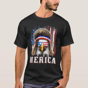 Merica Eagle Mullet 4th of July American Flag Star T-Shirt