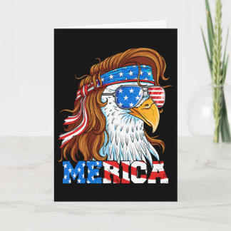 Merica Eagle Mullet 4th Of July American Flag Usa  Card