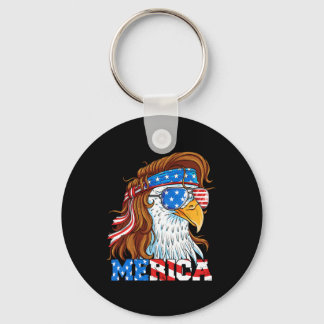 Merica Eagle Mullet 4th Of July American Flag Usa  Key Ring