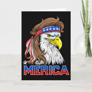 Merica Eagle Mullet 4th Of July Men Women American Card