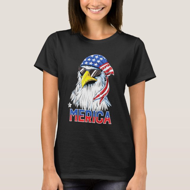 Merica Eagle Mullet 4th Of July Men Women American T-Shirt (Front)