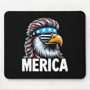 Merica Eagle Mullet Sungles Usa American Flag Eagl Mouse Pad
