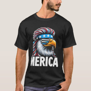 Merica Eagle Mullet Sungles Usa American Flag Eagl T-Shirt
