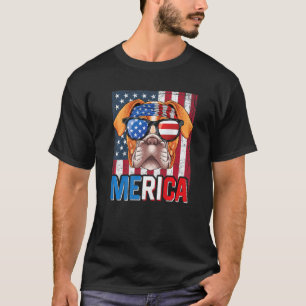 Merica English Bulldog Dog 4th Of July American F T-Shirt