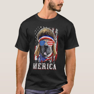 Merica English Mastiff Dog Mullet 4th Of July Men T-Shirt