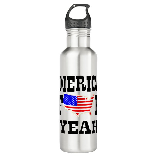‘Merica Fk Yeah FUSAK  #USAPatriotGraphics  © 710 Ml Water Bottle (Front)