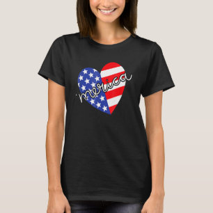 Merica Fourth 4th Of July American Patriotic Heart T-Shirt