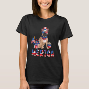 Merica French Bulldog 4th Of July American Usa Fla T-Shirt