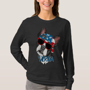 Merica French Bulldog American Flag 4th Of July Fr T-Shirt