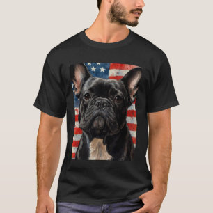 Merica French Bulldog American Flag 4th of July Fr T-Shirt