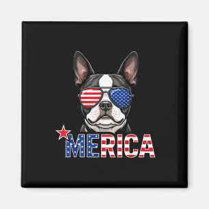 Merica french bulldog american flag 4th of july magnet