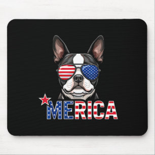 Merica french bulldog american flag 4th of july mouse pad