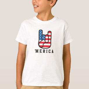 Merica Funny 4th of July Kids Shirt