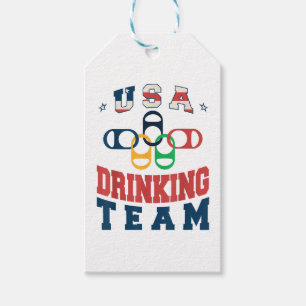 Merica Funny USA Drinking Team Patriotic USA Ameri Gift Tags