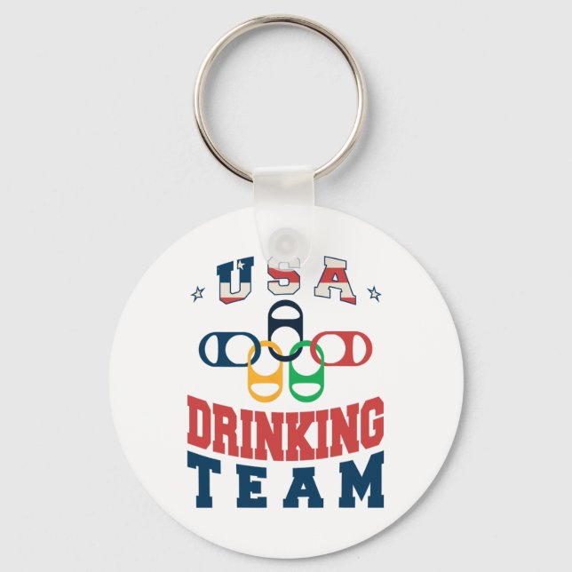 Merica Funny Usa Drinking Team Patriotic Usa Ameri Key Ring (Front)