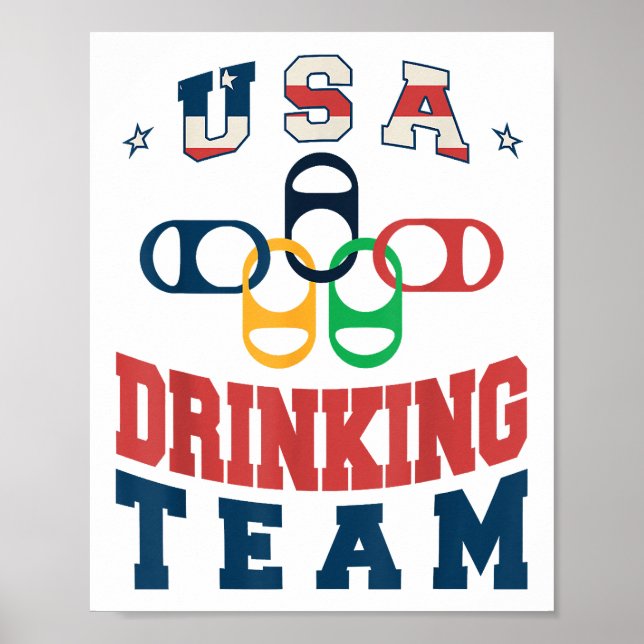 Merica Funny USA Drinking Team Patriotic USA Ameri Poster (Front)