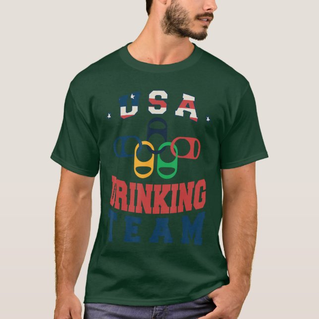 Merica Funny USA Drinking Team Patriotic USA Ameri T-Shirt (Front)