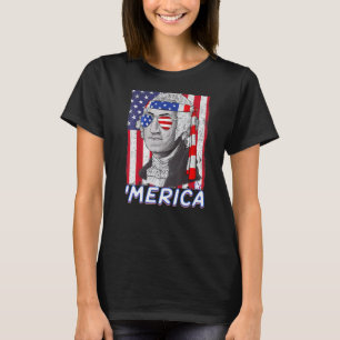 Merica George Washington July 4th America Flag Usa T-Shirt