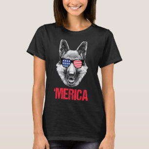 Merica German Shepherd American Flag Sunglasses 4t T-Shirt