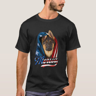 Merica German Shepherd Dog 4th Of July USA Flag Pa T-Shirt