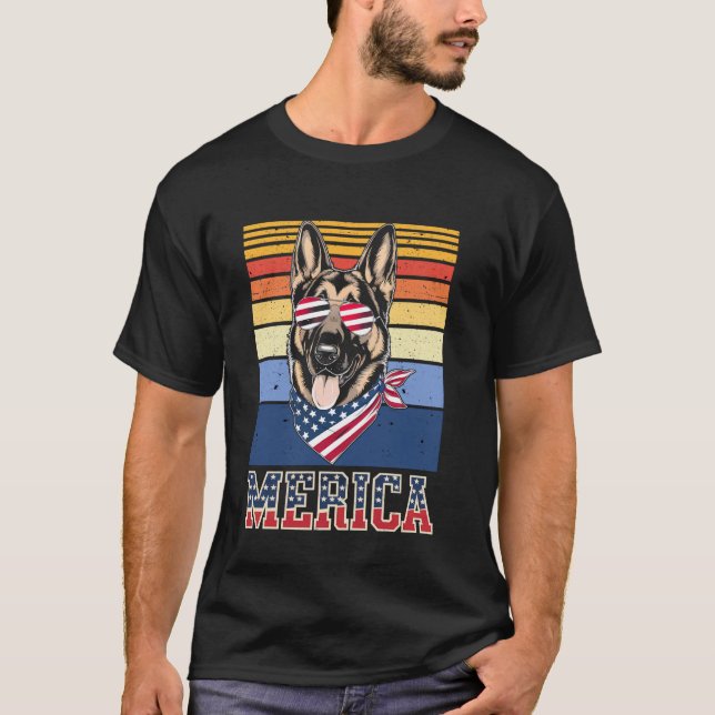 Merica German Shepherd Dog T-Shirt (Front)