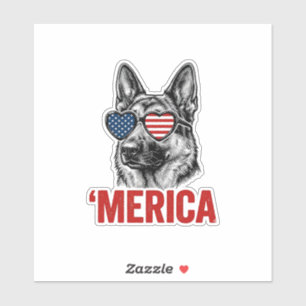 Merica German Shepherd Flag Sunglasses Shirt Desig