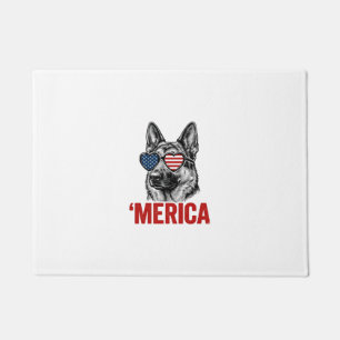 Merica German Shepherd Flag Sunglasses Shirt Desig Doormat